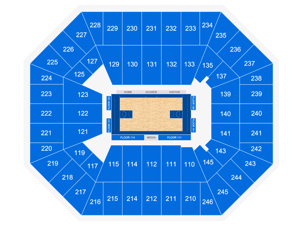 Venue seating chart for Holiday Hoopfest for reference only