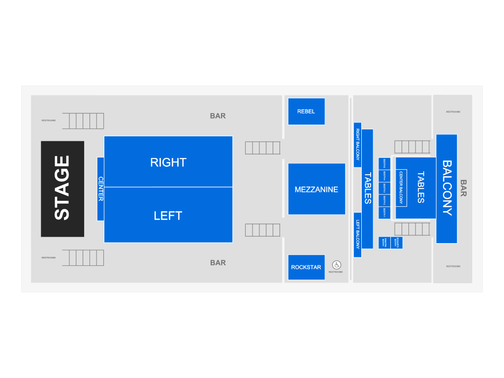 Venue seating chart for Thomas Dolby for reference only