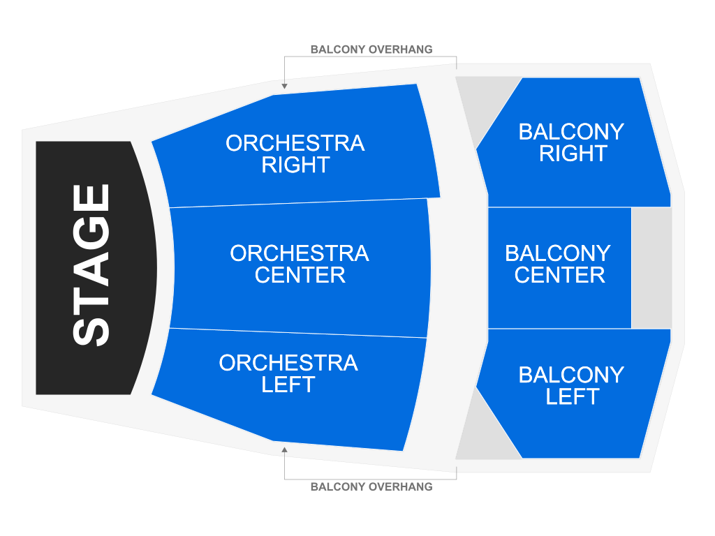 Venue seating chart for World Ballet Company: Swan Lake for reference only