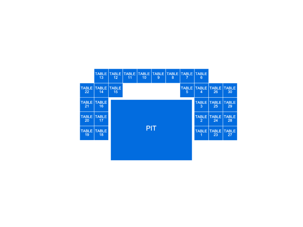 Venue seating chart for Josey Scott for reference only