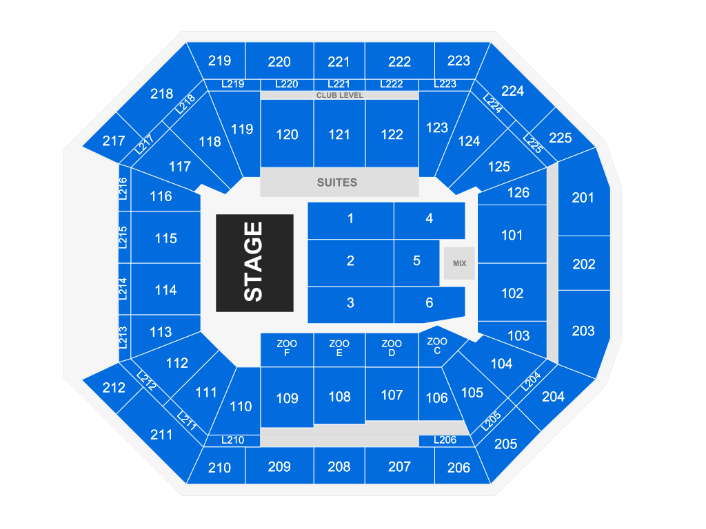 Venue seating chart for Big Time Rush for reference only