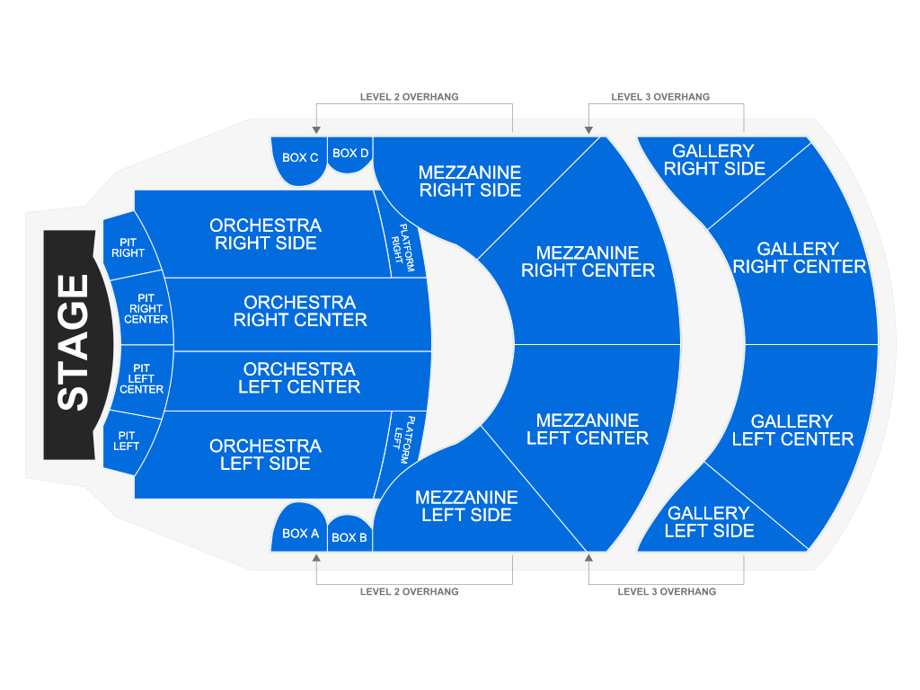 Venue seating chart for Acoustic Jam Lexington for reference only