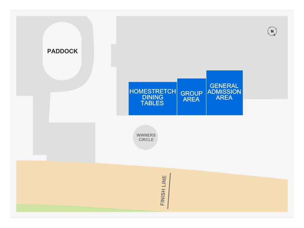 Venue seating chart for Turfway Park Live Horse Racing for reference only