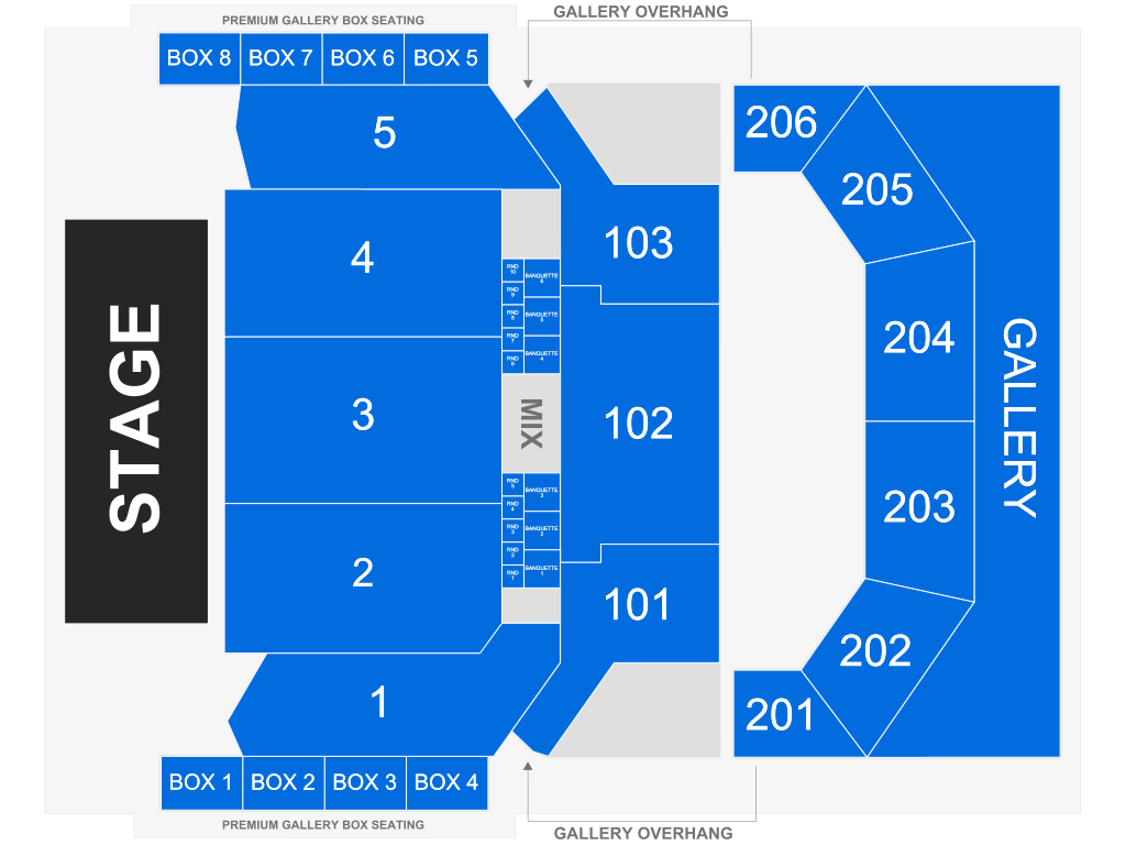 Venue seating chart for Mannheim Steamroller Christmas for reference only