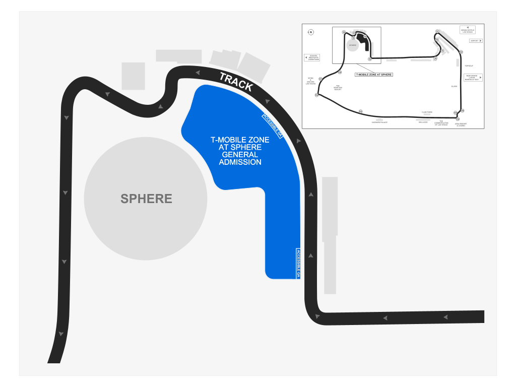 Venue seating chart for FORMULA 1 HEINEKEN LAS VEGAS GRAND PRIX for reference only