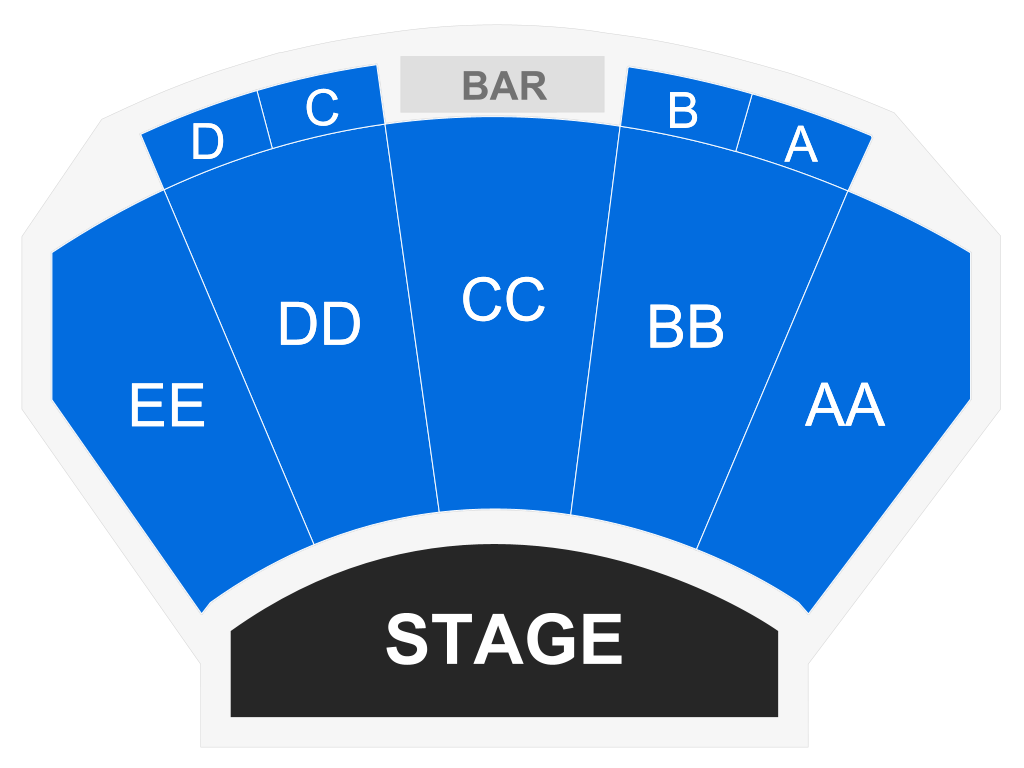 Venue seating chart for Engelbert Humperdinck for reference only