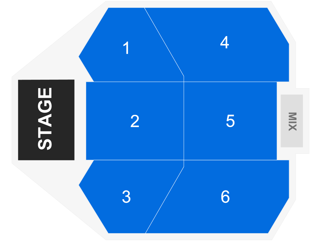 Venue seating chart for Ezra Ray Hart for reference only