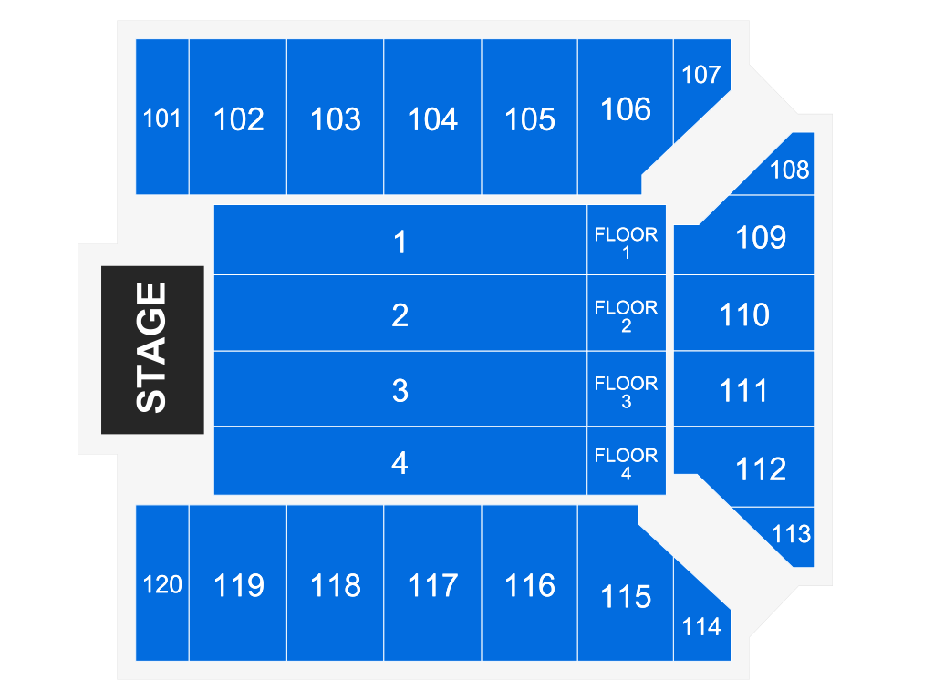 Venue seating chart for Raymond Lam for reference only