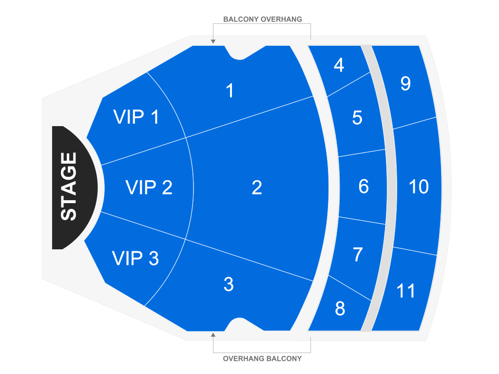 Venue seating chart for Shin Lim for reference only