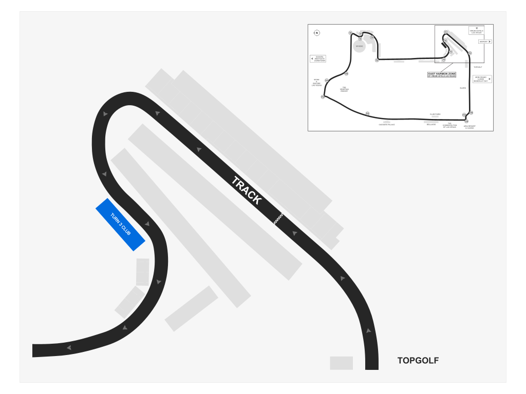 Venue seating chart for FORMULA 1 HEINEKEN LAS VEGAS GRAND PRIX for reference only
