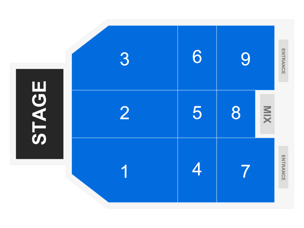 Venue seating chart for Michael Blaustein for reference only