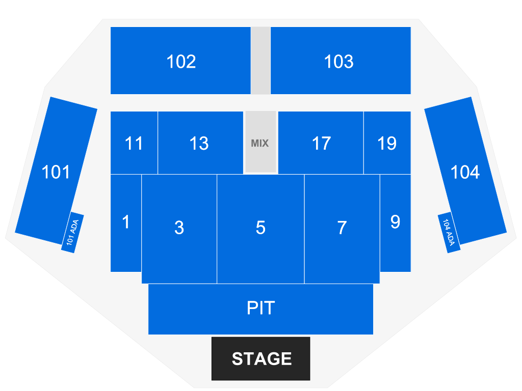 Venue seating chart for Train for reference only
