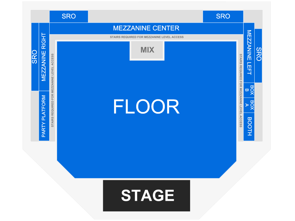 Venue seating chart for Dean Lewis for reference only