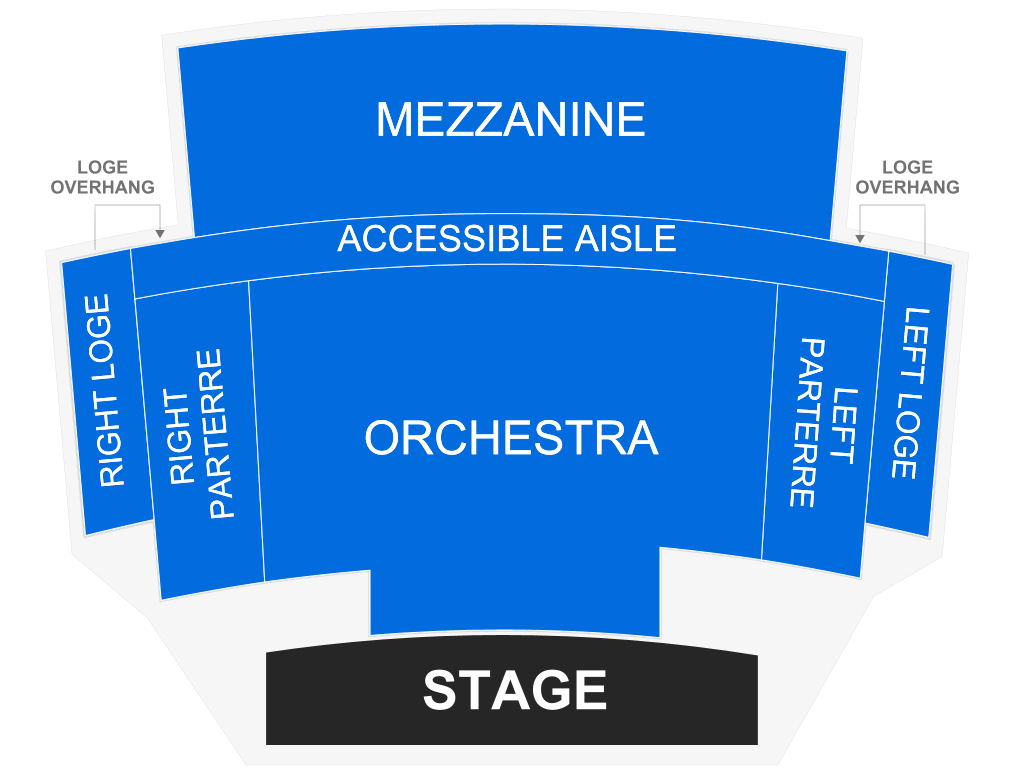 Venue seating chart for Tucson Symphony Orchestra for reference only