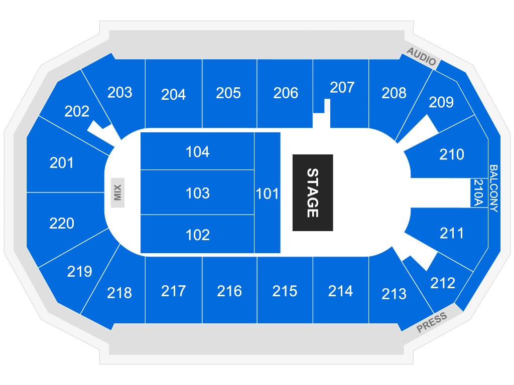 Venue seating chart for ZZ Top for reference only