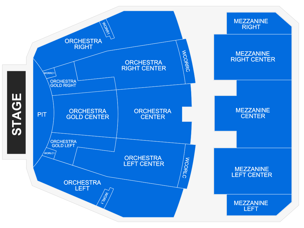 Venue seating chart for Dr. Seuss' How the Grinch Stole Christmas! the Musical (Touring) for reference only