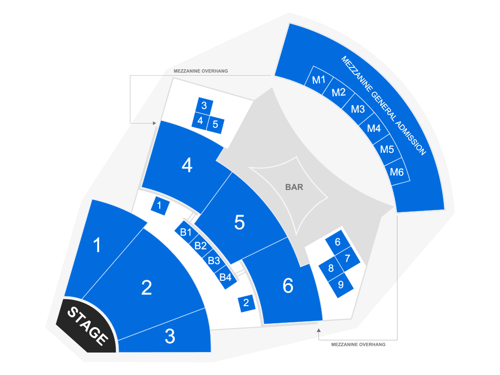 Venue seating chart for Orianthi for reference only