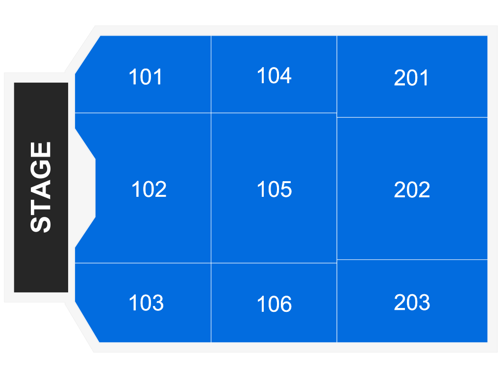 Venue seating chart for Under The Streetlamp for reference only