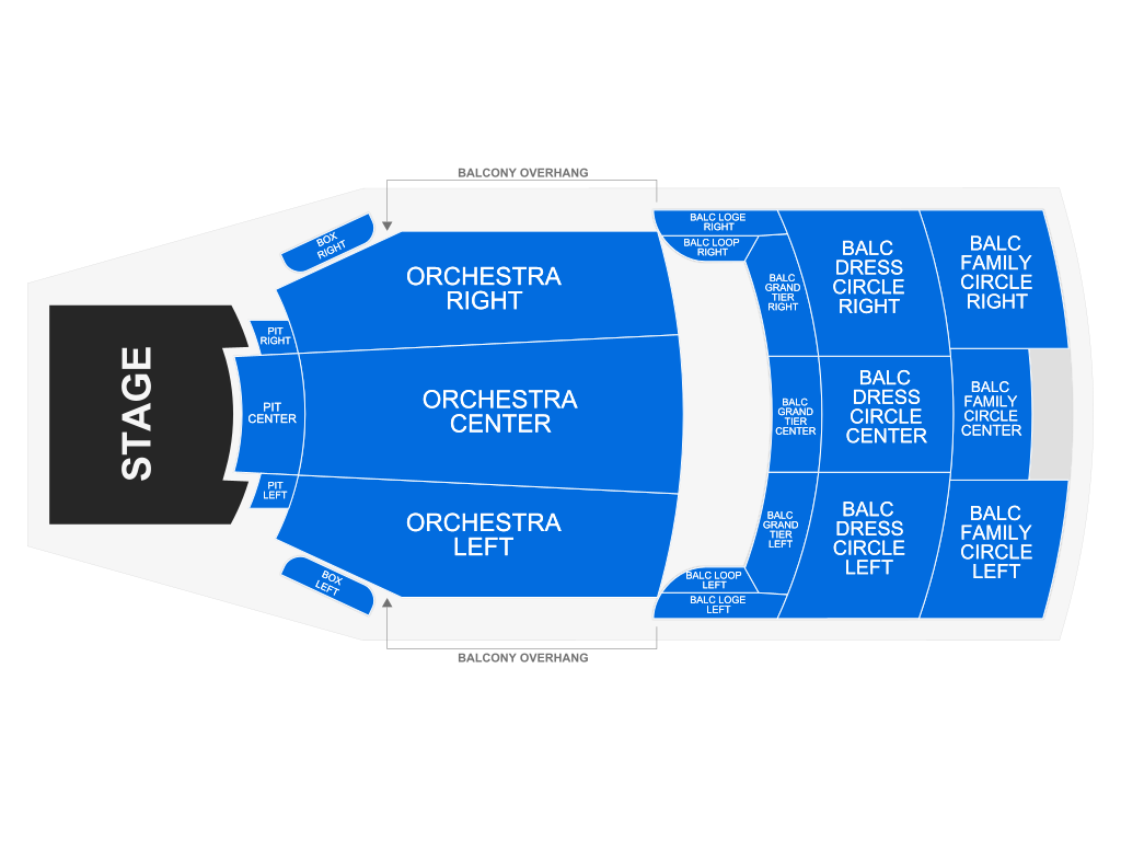 Venue seating chart for Mannheim Steamroller Christmas for reference only