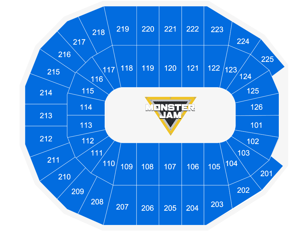 Venue seating chart for Monster Jam for reference only