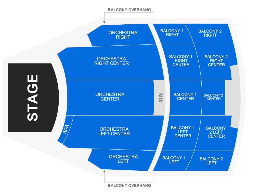 Venue seating chart for World Ballet Company: Nutcracker for reference only