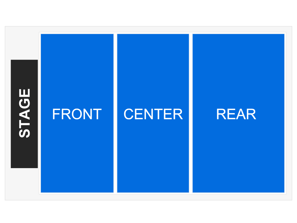 Venue seating chart for Hunks the Show for reference only
