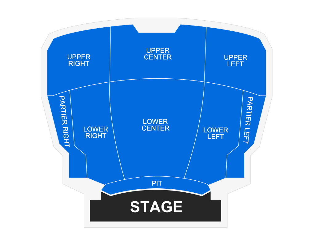 Venue seating chart for Beatles Vs. Stones for reference only