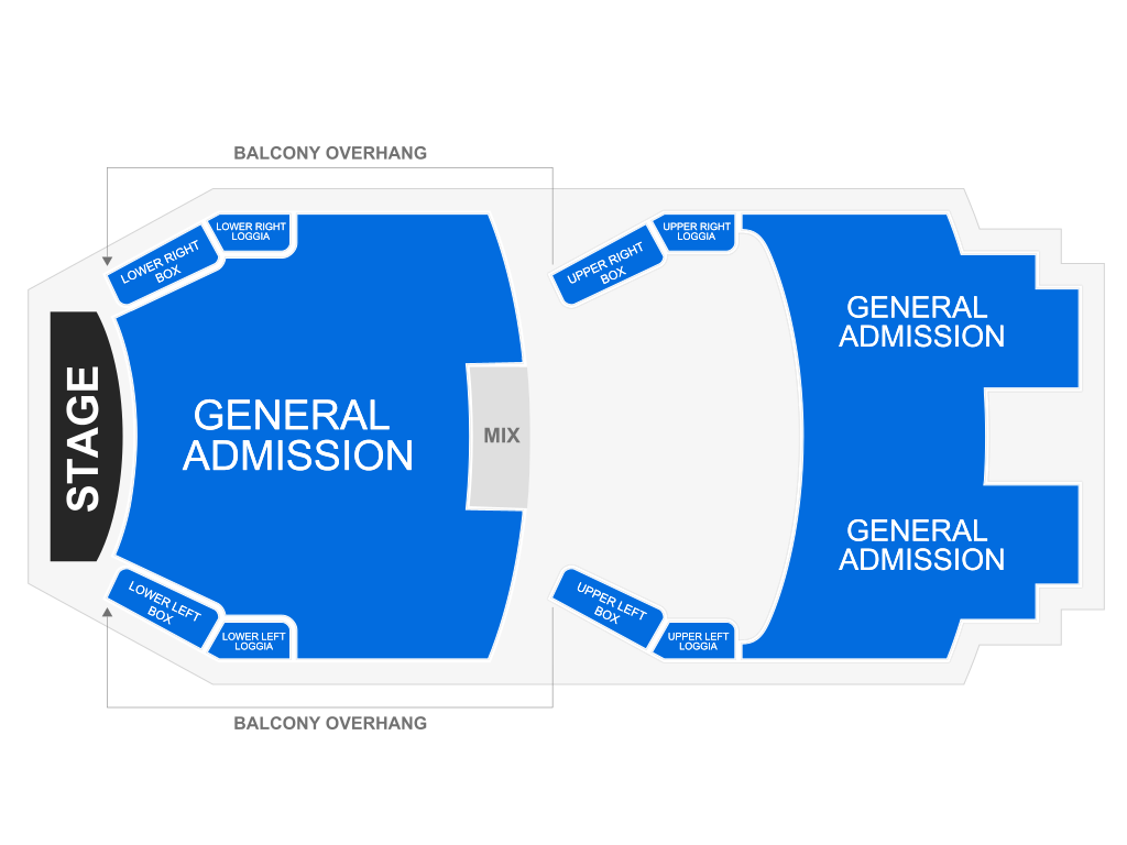 Venue seating chart for University of Tennessee Opera Theatre for reference only