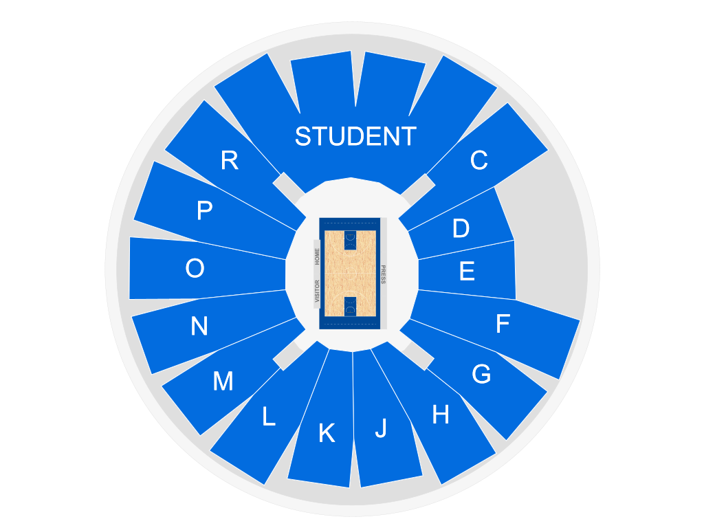 Venue seating chart for Middle Tennessee State Univ Blue Raiders Womens Basketball for reference only
