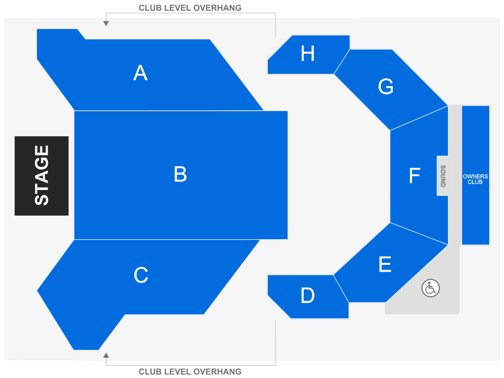 Venue seating chart for Mixed Martial Arts for reference only