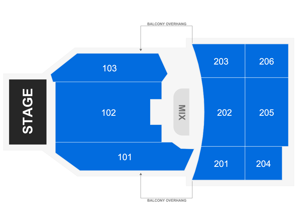 Venue seating chart for Vivacious Miss Audacious for reference only