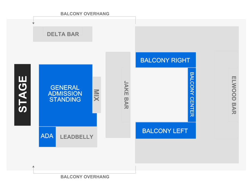Venue seating chart for Heart of Glass - Tribute to Blondie for reference only