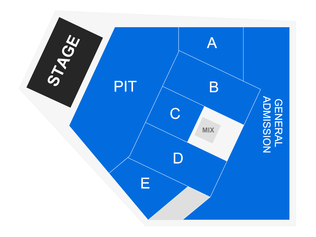 Venue seating chart for Mt. Joy for reference only