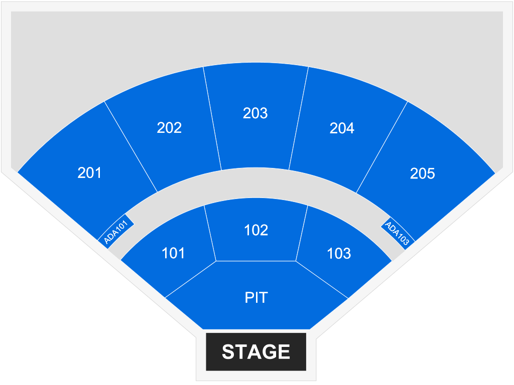 Venue seating chart for Warren Zeiders for reference only
