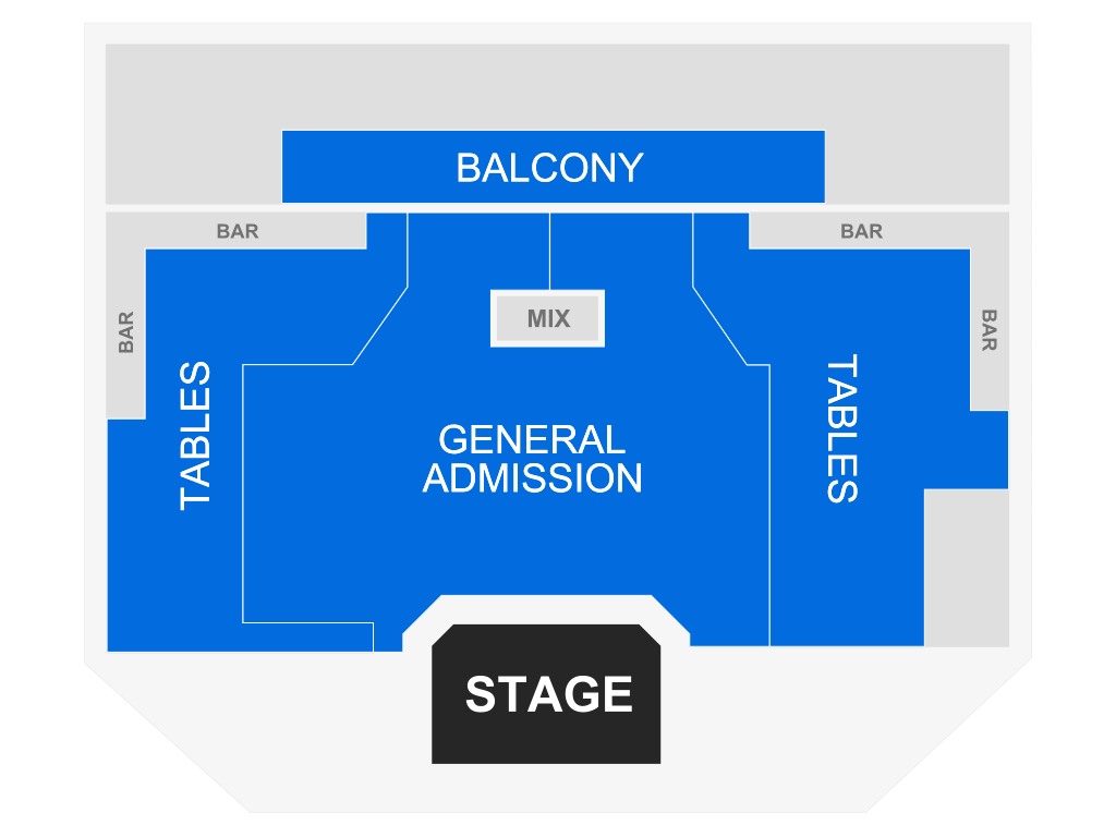 Venue seating chart for Wayne Toups for reference only