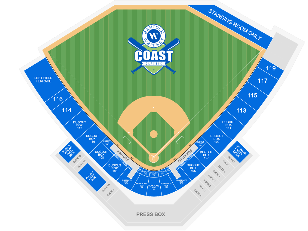 Venue seating chart for Mississippi State Bulldogs Baseball for reference only