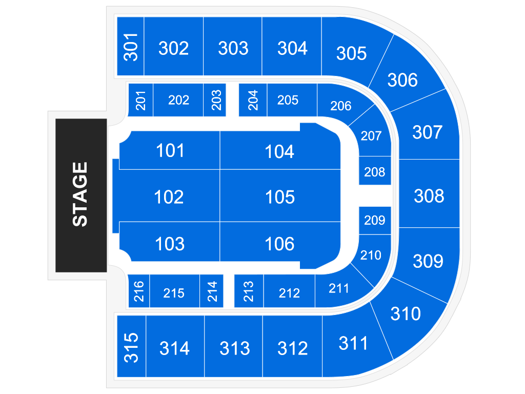 Venue seating chart for Ramon Ayala for reference only