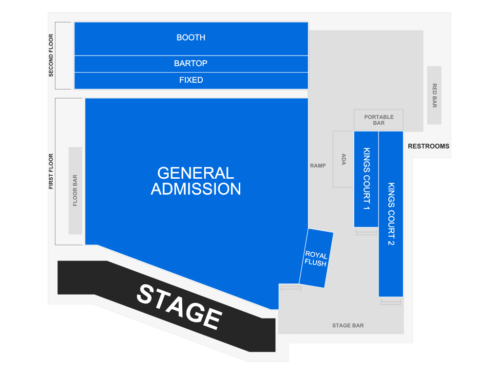 Venue seating chart for The Beths for reference only