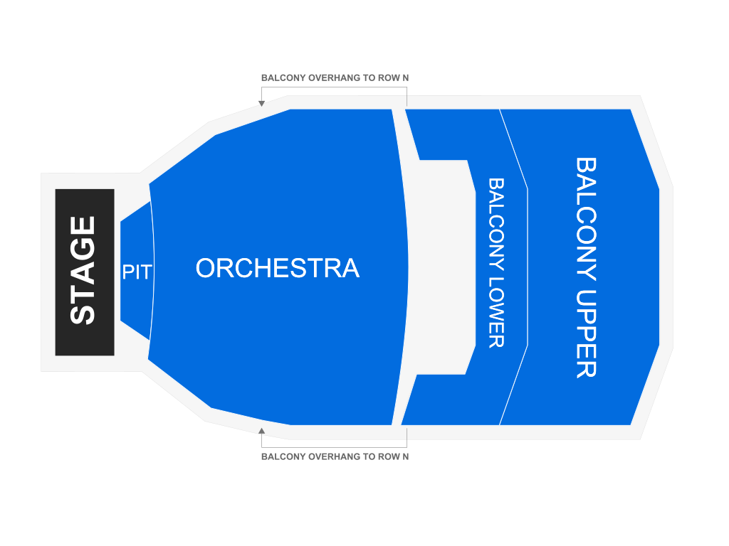 Venue seating chart for Los Horoscopos De Durango for reference only