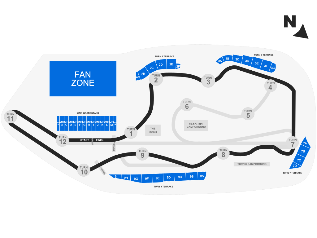 Venue seating chart for ARCA Menards Series Race for reference only