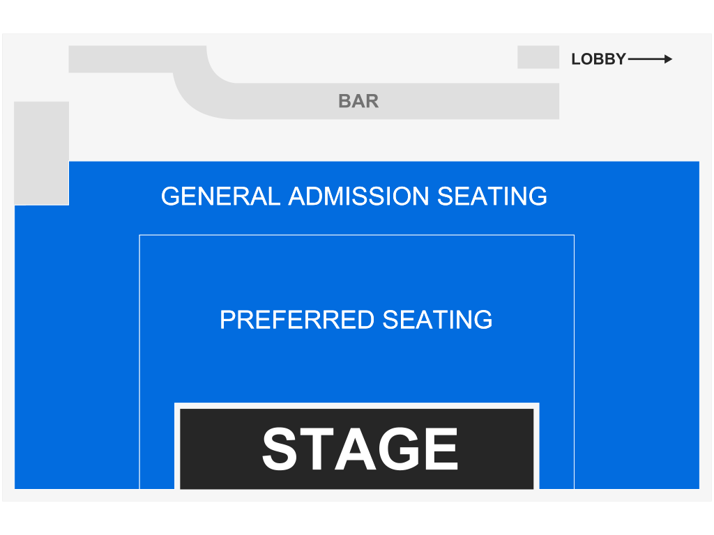 Venue seating chart for Orion Levine for reference only