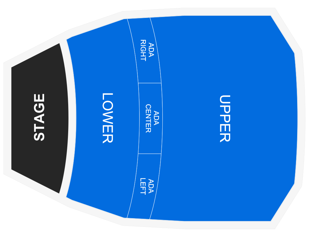 Venue seating chart for Trey Kennedy for reference only