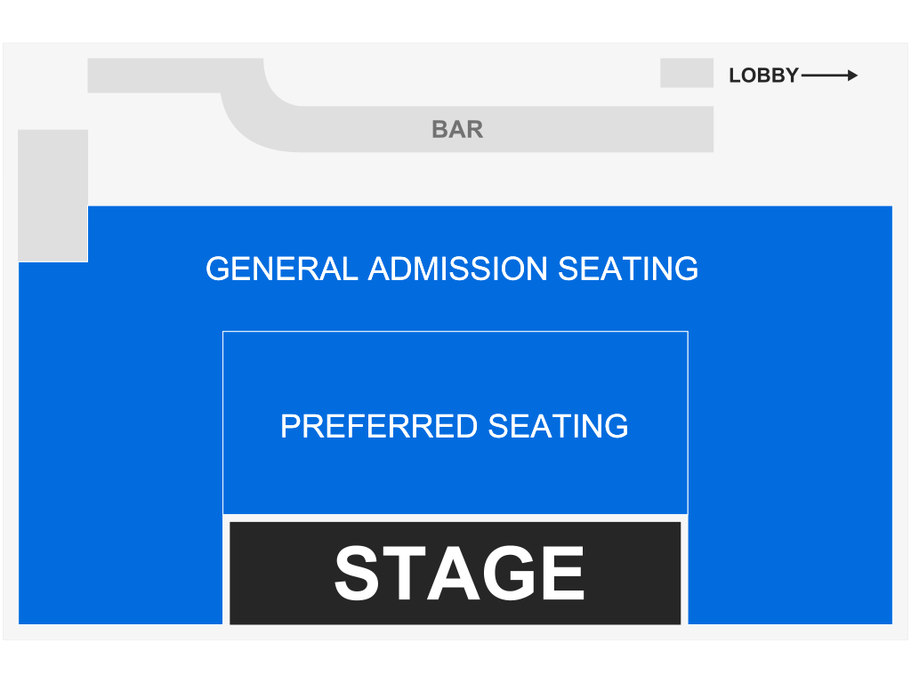Venue seating chart for Roast Battle Bay Area for reference only