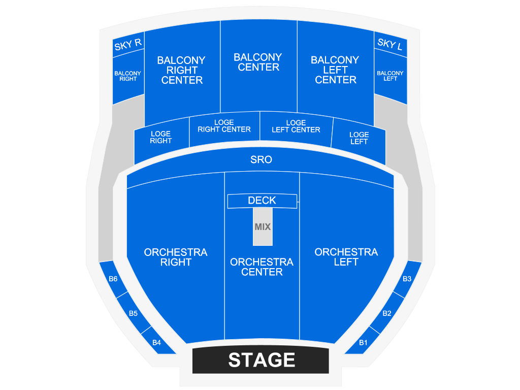 Venue seating chart for Smokey Robinson for reference only