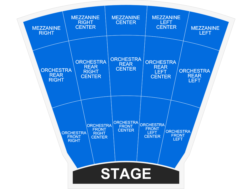 Venue seating chart for Soweto Gospel Choir for reference only