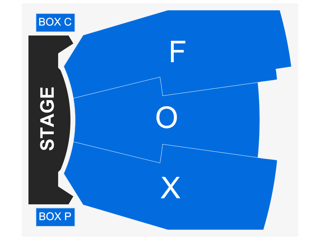Venue seating chart for Scott Bradlee's Postmodern Jukebox for reference only