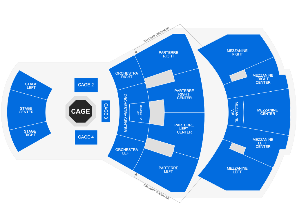 Venue seating chart for Legacy Fighting Alliance - LFA for reference only