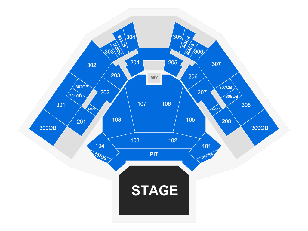 Venue seating chart for O.A.R. for reference only