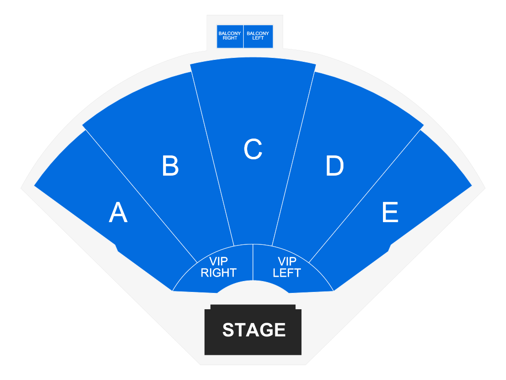Venue seating chart for The Stray Cats for reference only