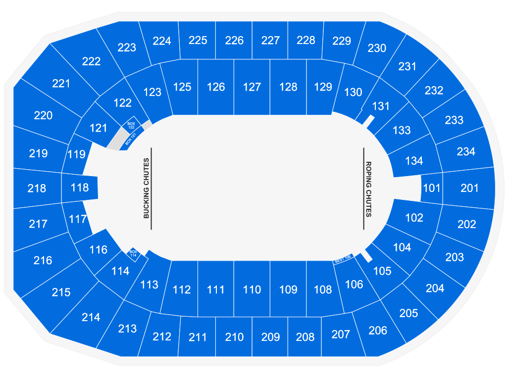 Venue seating chart for National Western Stock Show presented by CommonSpirit Health for reference only